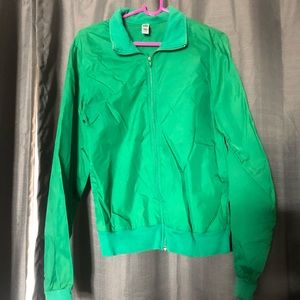Green American Apparel Zip Up Wind Breaker